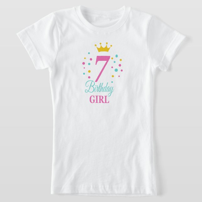 7.ª camiseta chica de cumpleaños (Distribución)