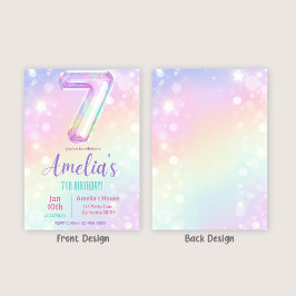 7.ª Chica de la invitación de cumpleaños 7.ª fiest