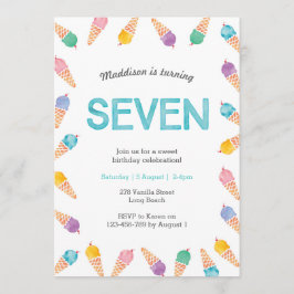 7.ª fiesta de cumpleaños | Invitación a la helada