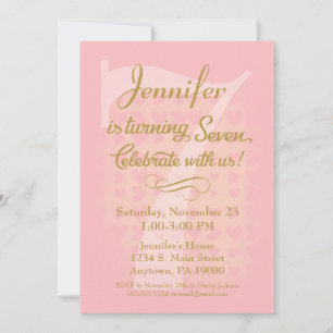 7.ª invitación a Chicas de cumpleaños corazones de
