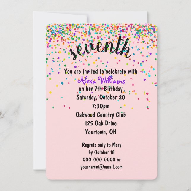 7.ª invitación a la fiesta de cumpleaños (Anverso)