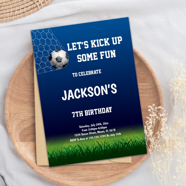 7.ª invitación al cumpleaños del fútbol (7th Soccer Birthday Invitations)