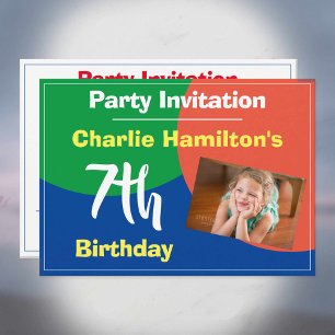 7.ª invitación de cumpleaños con foto