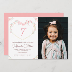 7.ª invitación para el cumpleaños Boho Floral Phot