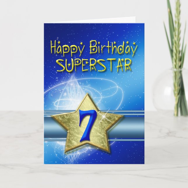 7.ª tarjeta de cumpleaños para Superstar (Anverso)