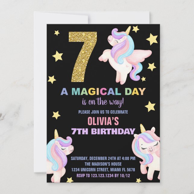 7.ª volada de invitaciones a cumpleaños de Rainbow (Anverso)