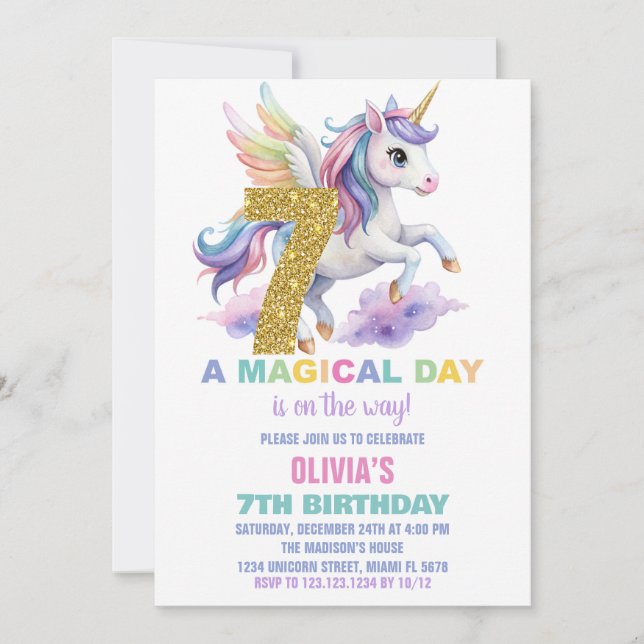 7.ª volada de invitaciones a cumpleaños de Rainbow (Anverso)
