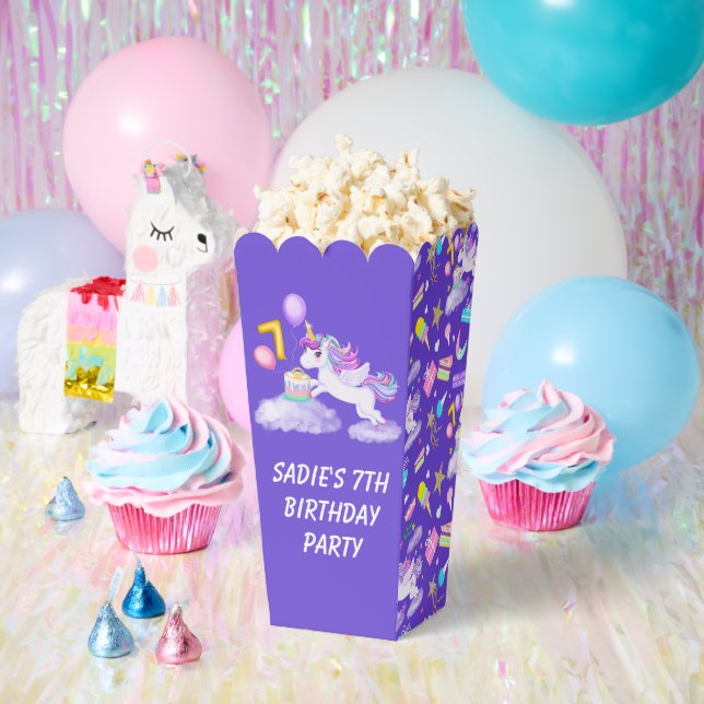 7.º cumpleaños Unicornio con caja de Favor de Past (Fiesta)