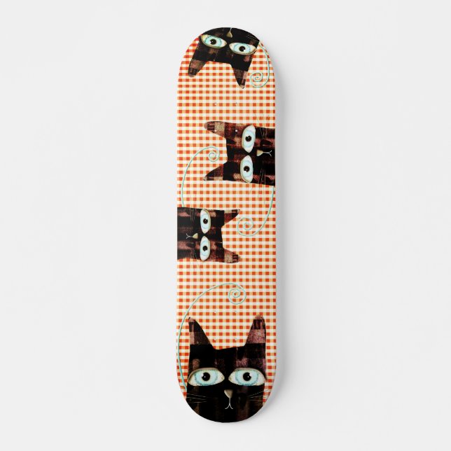 7 1/4" Mini Skateboard Rupydetequila Gatos (Anverso )