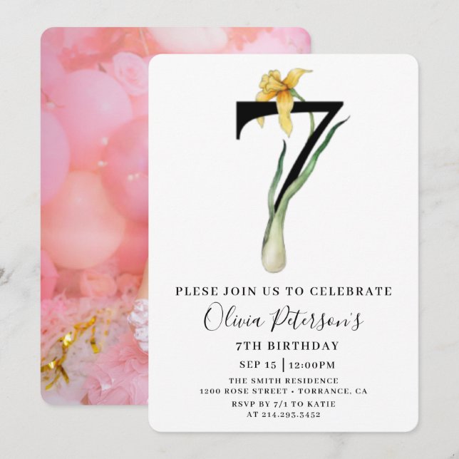 7 Aniversario de la Floral con invitación a la fot (Anverso / Reverso)