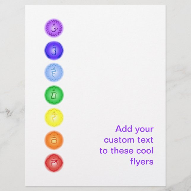 7 chakras en un volante de línea (Frente)