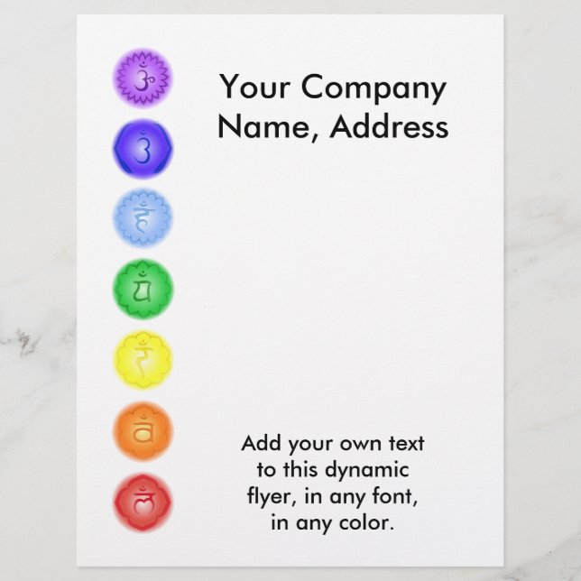 7 chakras en un volante de línea (Frente)