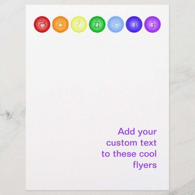 7 chakras en un volante de línea horizontal (Frente)