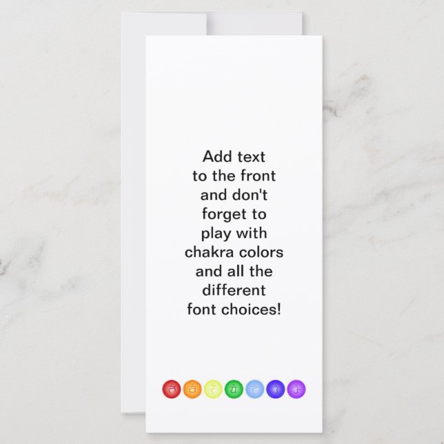 7 chakras en una línea horizontal (Anverso)