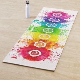 7 Chakras Watercolor Yoga Mat - wc01