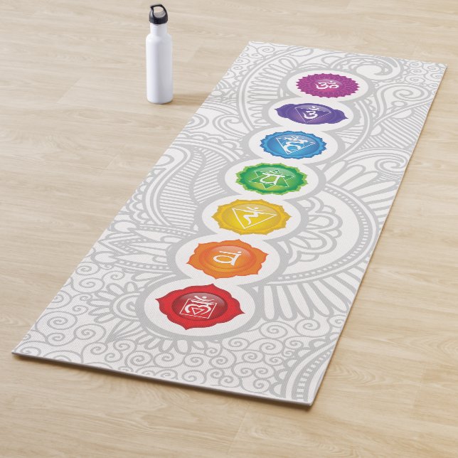 7 Chakras Yoga Mat - 01pwb (In situ)