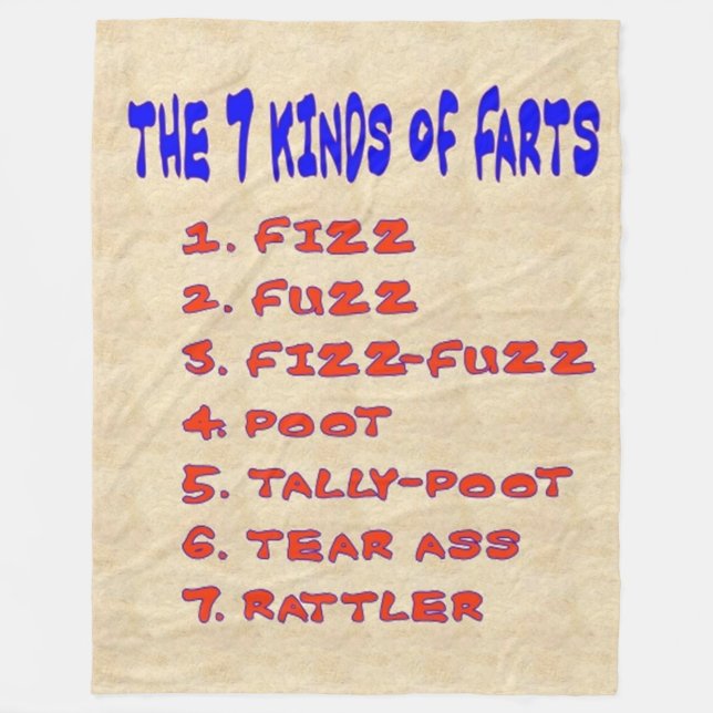 7 CLASES de FARTS manta del paño grueso y suave (Anverso)