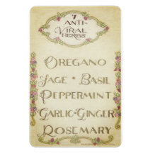 7 hierbas antivirales 4" x 6" imán