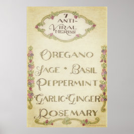 7 Hierbas Antivirales Arte de Pared (Vintage)