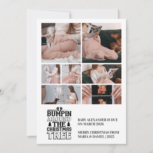 7 Invitación de embarazo en árbol de Navidad (Anverso)