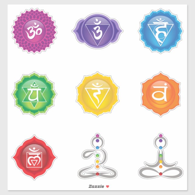 7 Pegatina de Símbolos Chakra #01 (Hoja)