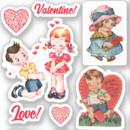 7 Pegatinas de Vintage/Retro Valentine