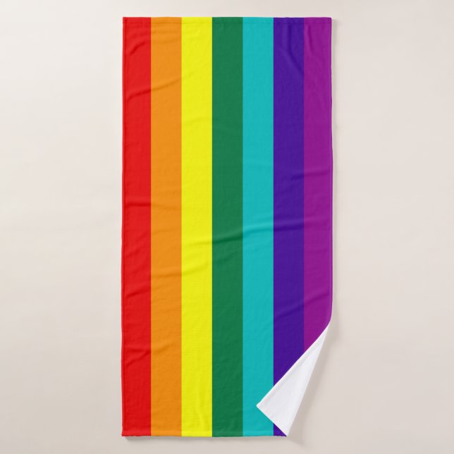7 Rayos Bandera del Orgullo Arcoiris (Toalla de baño)