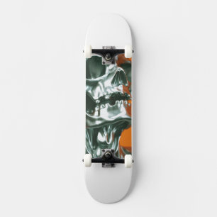 7 Skateboard de 3/4" de calavera plateada