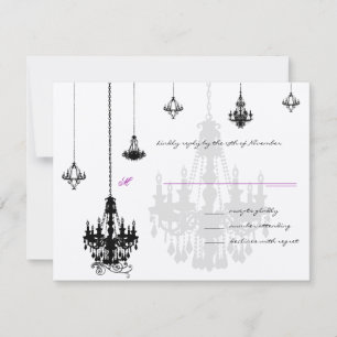7 Tarjetas RSVP de Boda de Candelabros Negros