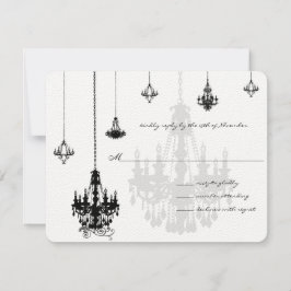 7 Tarjetas RSVP de Boda de Candelabros Negros