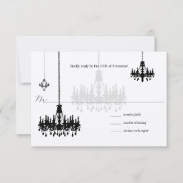 7 Tarjetas RSVP de Boda de Candelabros Negros