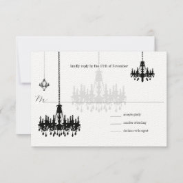 7 Tarjetas RSVP de Boda de Candelabros Negros