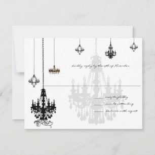 7 Tarjetas RSVP de Boda de Candelabros Negros