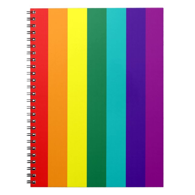 7 tiras: Cuaderno con bandera del orgullo gay arco (Frente)