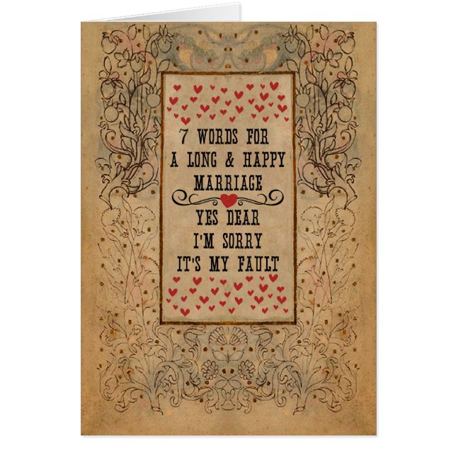 7 Words For A Long and Happy Marriage (Frente)