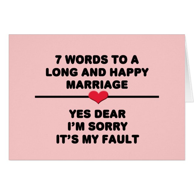 7 Words For A Long and Happy Marriage (Anverso (Horizontal))