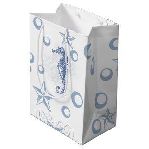 7lx4.5wx10h Bolsa de Regalo Mediana Seahorse Ocean