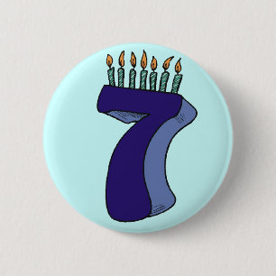 7mo Botón de la fiesta de cumpleaños