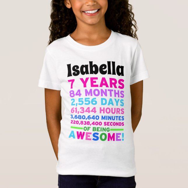 7mo Chica del muchacho de la camisa del cumpleaños (Anverso)