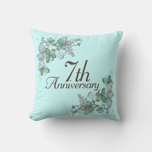 7mo Cojín decorativo del regalo del aniversario (Anverso)