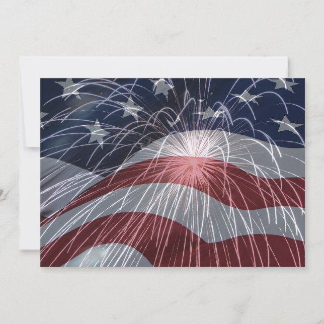 7x5 4 de julio Invitación de fiesta (Anverso)