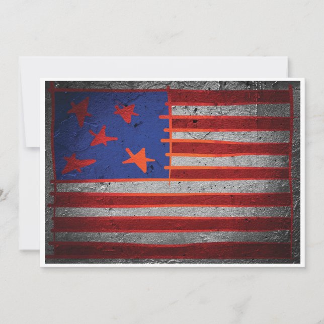 7x5 4 de julio Invitación de fiesta (Anverso)