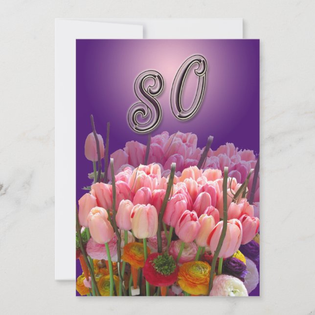 80ª Invitación a fiesta de cumpleaños (Anverso)