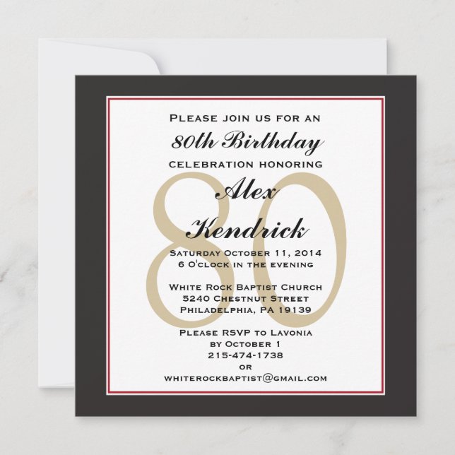 80ª Invitación a la Plaza de la Fiesta de Cumpleañ (Anverso)
