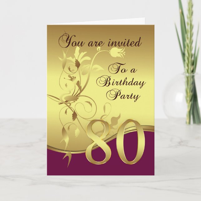 80.ª invitación a la fiesta de cumpleaños (Anverso)