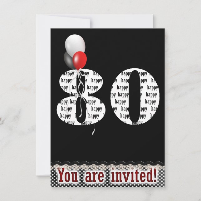 80.ª invitación a la fiesta de cumpleaños (Anverso)