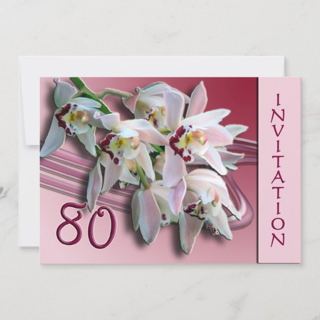 80.ª Invitación a la fiesta de cumpleaños - Orquíd (Anverso)