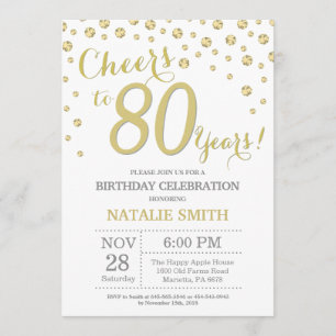 80.ª invitación a la Purpurina de oro de cumpleaño