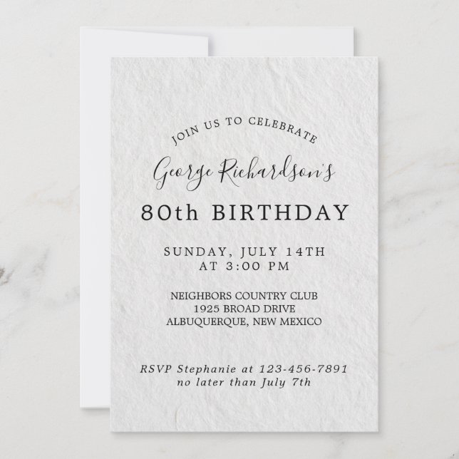 80.ª Invitación a la tarjeta de cumpleaños (Anverso)