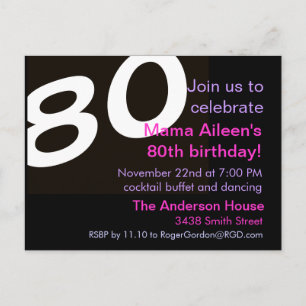 80.ª Invitación A Postales De Fiesta De Cumpleaños